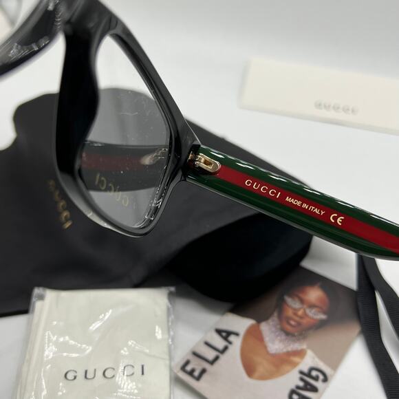 NEW Gucci GG0343O Black Striped Arm Unisex Eyeglass Frames - Picture 8 of 8